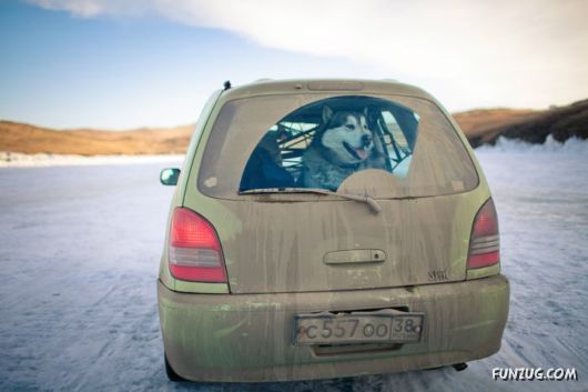 Frozen Lake Baikal In Siberia, Russia