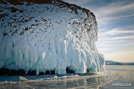 Frozen Lake Baikal In Siberia, Russia