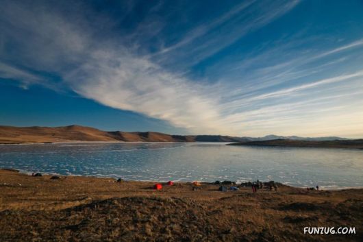 Frozen Lake Baikal In Siberia, Russia