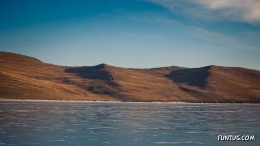 Frozen Lake Baikal In Siberia, Russia