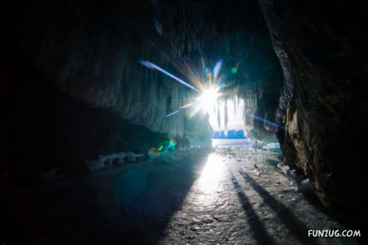 Frozen Lake Baikal In Siberia, Russia