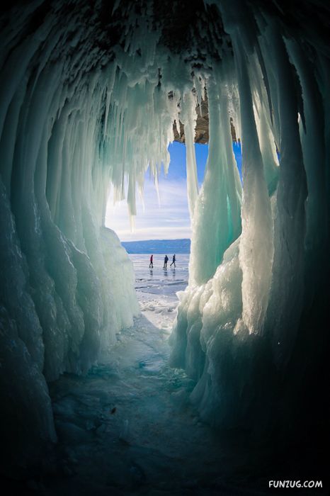 Frozen Lake Baikal In Siberia, Russia